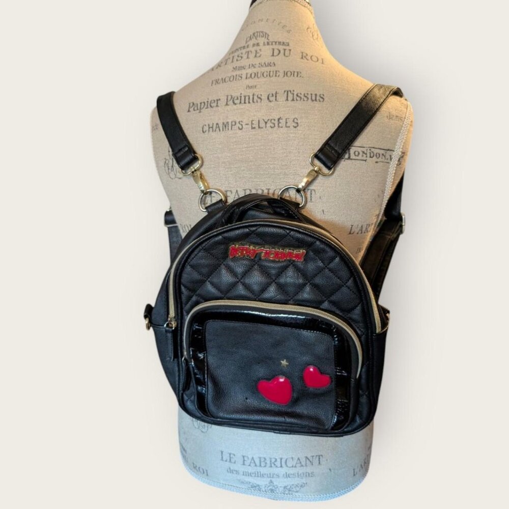 Betsy Johnson Small Y2K style Heart Backpack